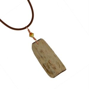 Arizona Petrified Wood Copper Wire Wrap Necklace
